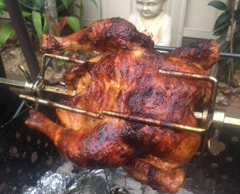 Roast Chicken on the Bush Microwave Spit