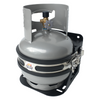 2kg gas bottle holder – rear or base mount – heavy-duty powder-coated steel with stainless steel reversible strap