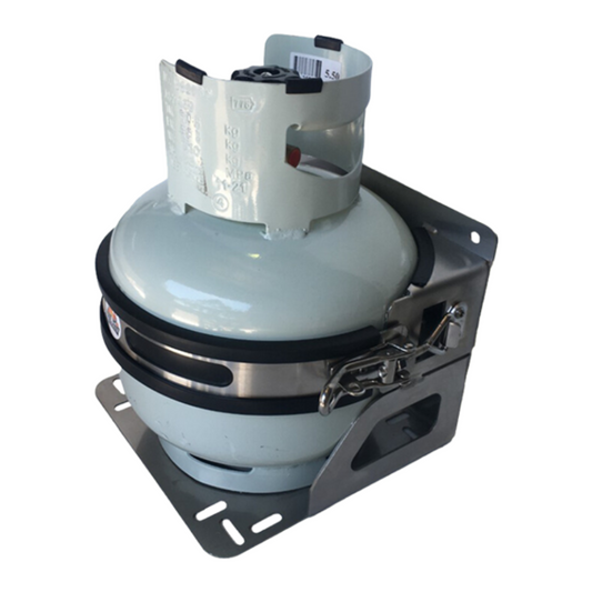 4kg Stainless Steel Gas Bottle Holder REAR, BASE or ROOF MOUNT