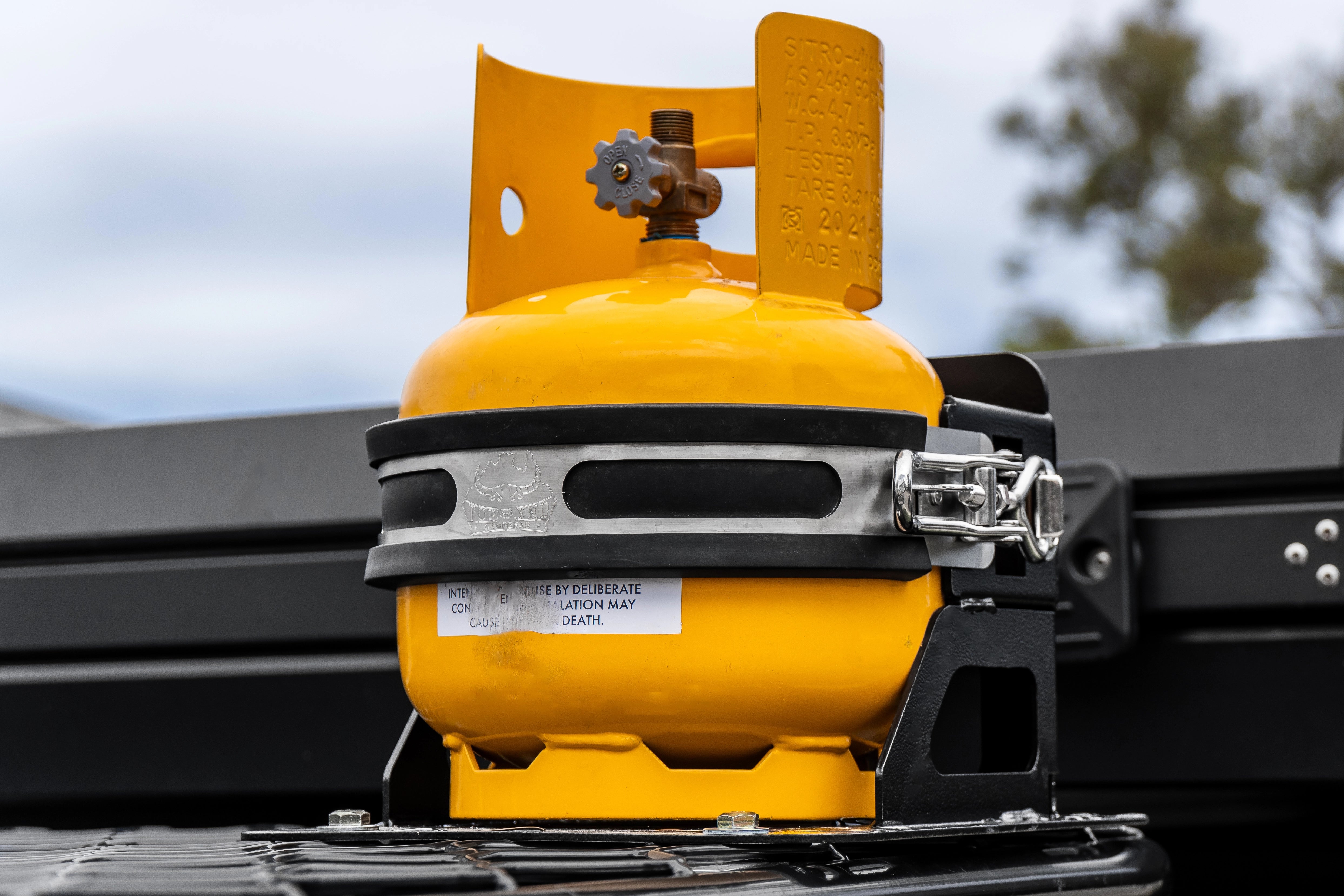 Top End 2kg Roof Rack Gas Bottle Holder | Platform Mount