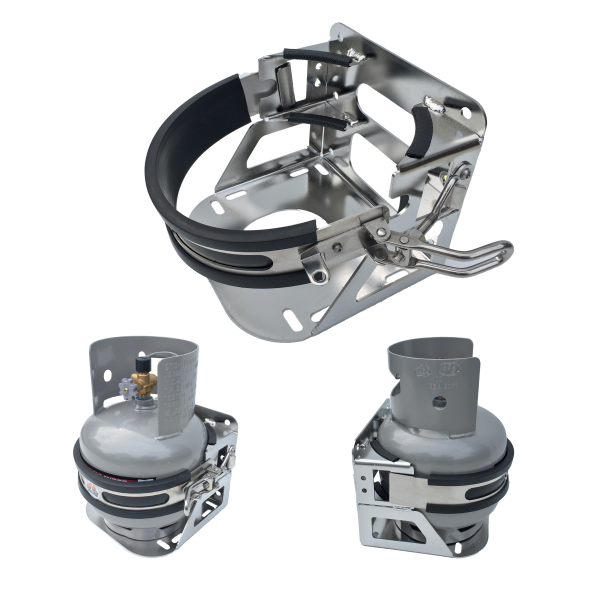 4kg Stainless Steel Gas Bottle Holder REAR, BASE or ROOF MOUNT - Image 2